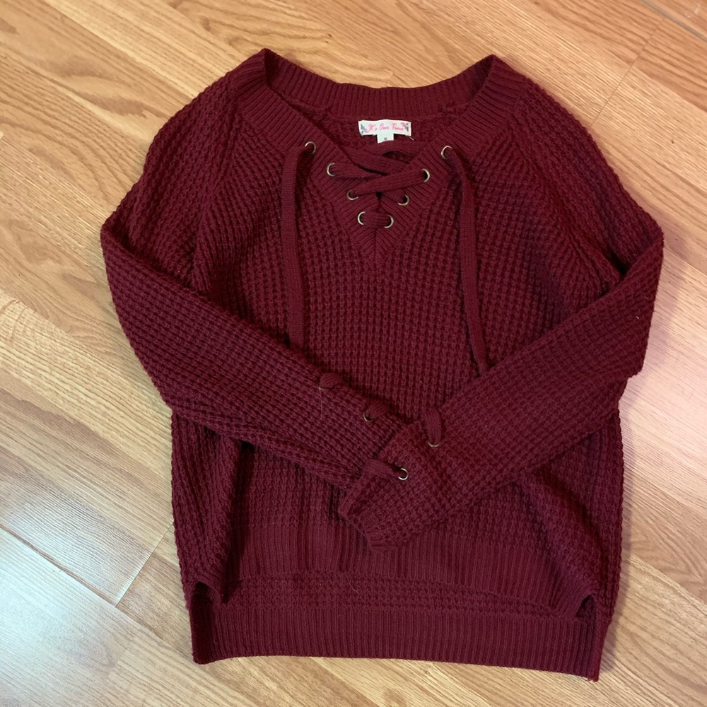 Waffle knit sweater